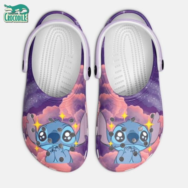 Look Pitiful Stitch Violet Cloud Clogs For Kids & Adults