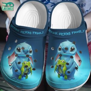 Stitch Hug Green Frog Blue Clogs For Kids & Adults