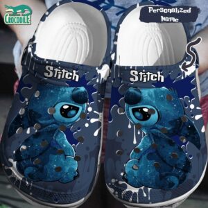 Sad Stitch Dack Blue Night Clogs For Kids & Adults