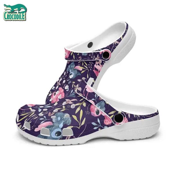 Pattern Stitch An Angel With Flower And Leave Black Clogs For Kids & Adults
