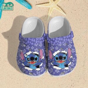 Stitch Play Hide And Seek Violet With Flower Clogs For Kids & Adults