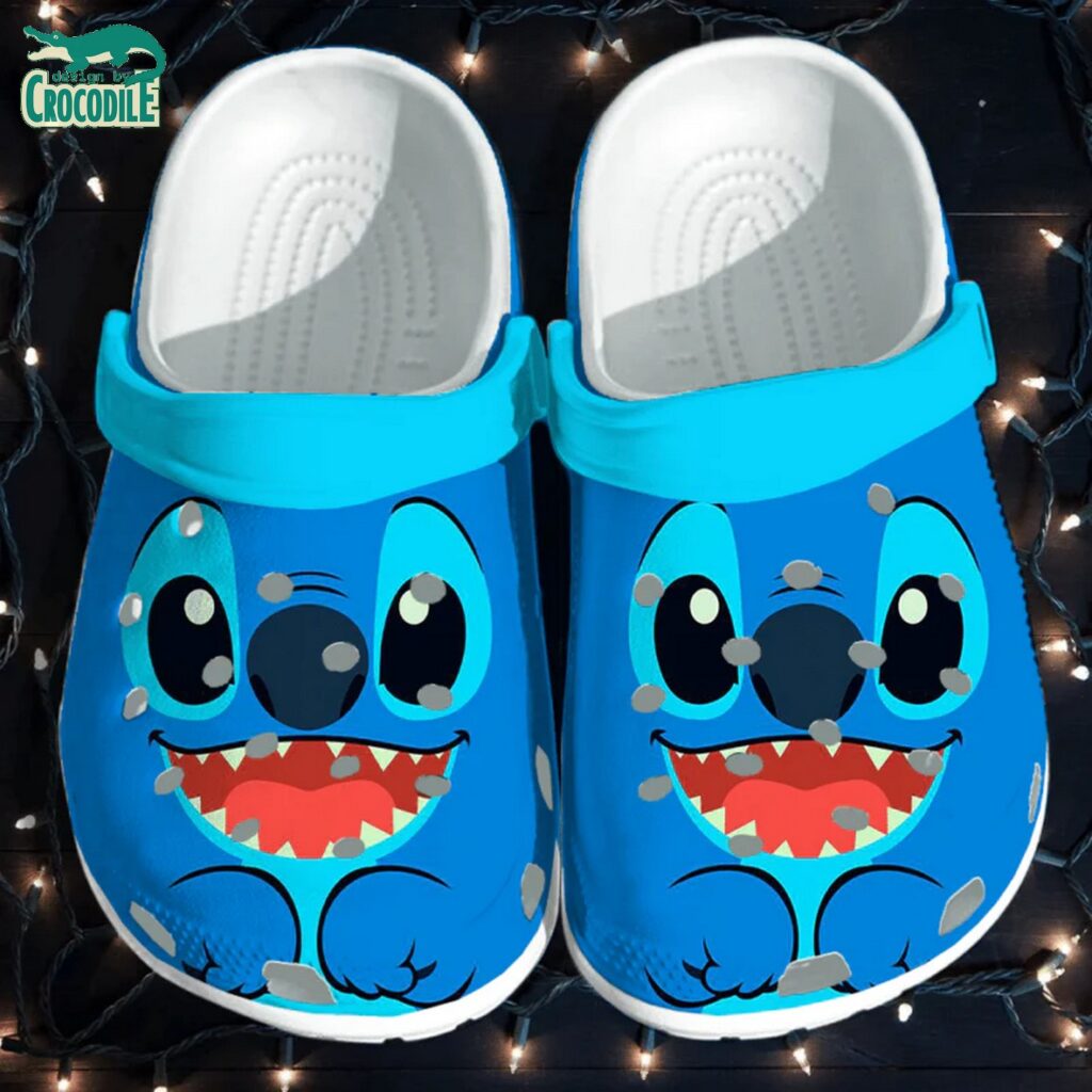 Funny Face Stitch Neon Blue Sky Clogs For Kids & Adults Funny Face Stitch Neon Blue Sky Clogs For Kids & Adults
