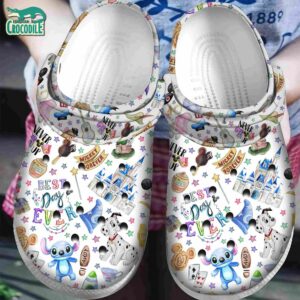 Stitch In Disney World White Clogs For Kids & Adults