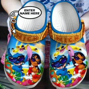 Custome Name Detective Loli And Stitch Clogs For Kids & Adults