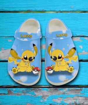 Custome Name Stitch Cosplay Pikachu Clogs For Kids & Adults