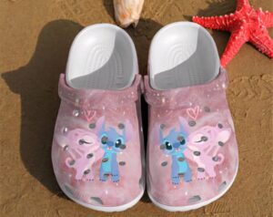 Kiss The Cheek Stitch And Angel Twinkle Pink Clogs For Kids & Adults
