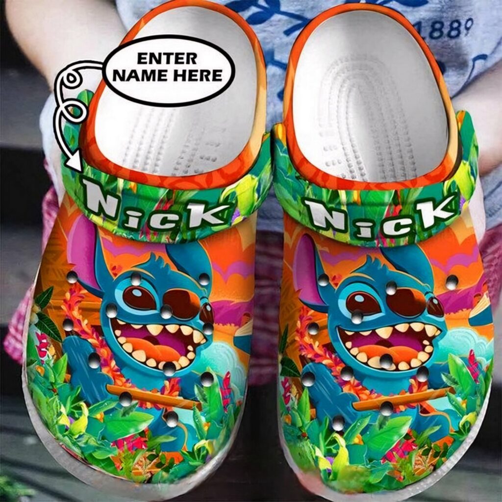 Custome Name Stitch Discover Tropical Forest Clogs For Kids & Adults Custome Name Stitch Discover Tropical Forest Clogs For Kids & Adults