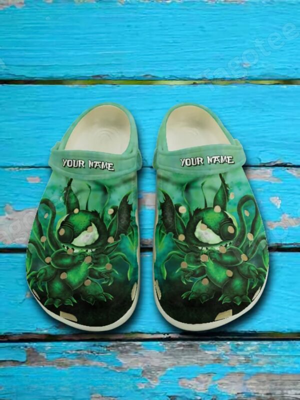 Custome Name Stitch Cosplay Green Monster Clogs For Kids & Adults