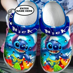 Custome Name Stitch Surfing Clogs For Kids & Adults