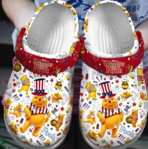 Playful USA Winnie The Pooh White & Red Clogs for Kids & Adults – Fun & Comfortable Footwear for All Ages! 3