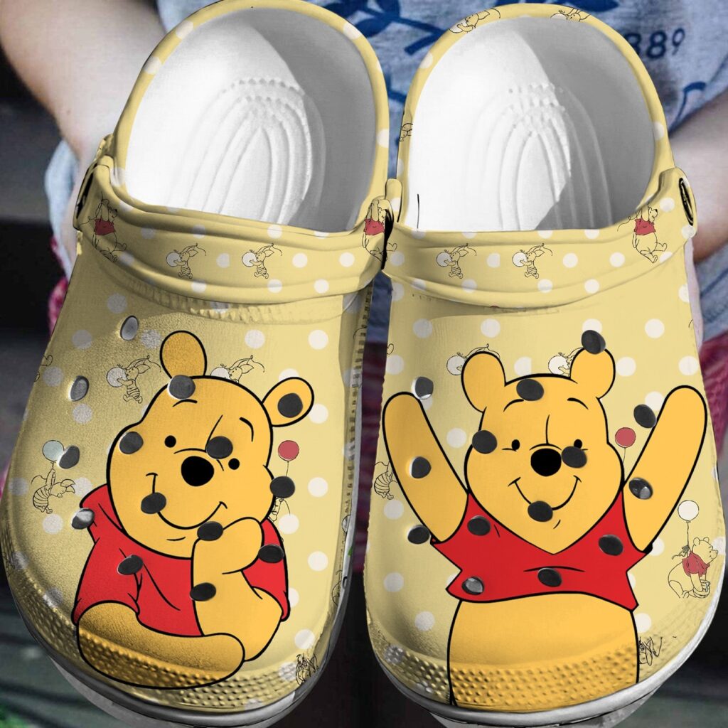 Playful Winnie The Pooh Beige Polka Dot Clogs: Fun Footwear for Kids & Adults Playful Winnie The Pooh Beige Polka Dot Clogs: Fun Footwear for Kids & Adults
