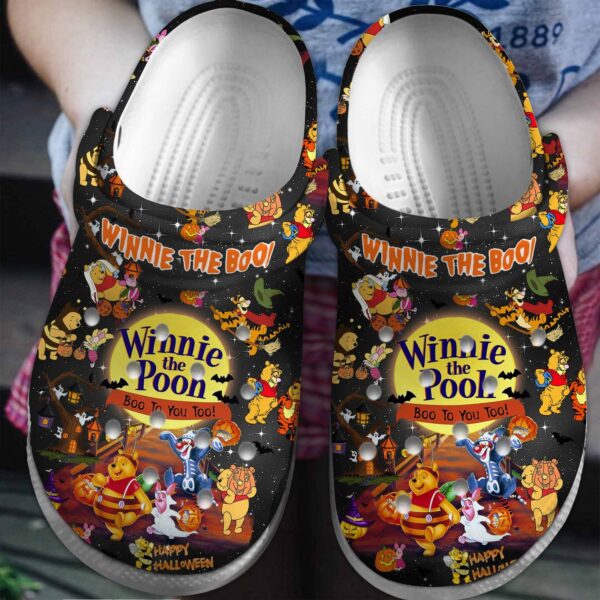 Halloween Fun with Winnie The Pooh: Big Moon Clogs for Kids & Adults – Spooky & Stylish!