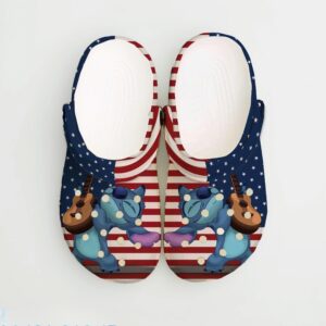 Custom Name Stitch Love American And Ghita Clogs For Kids And Adults 3