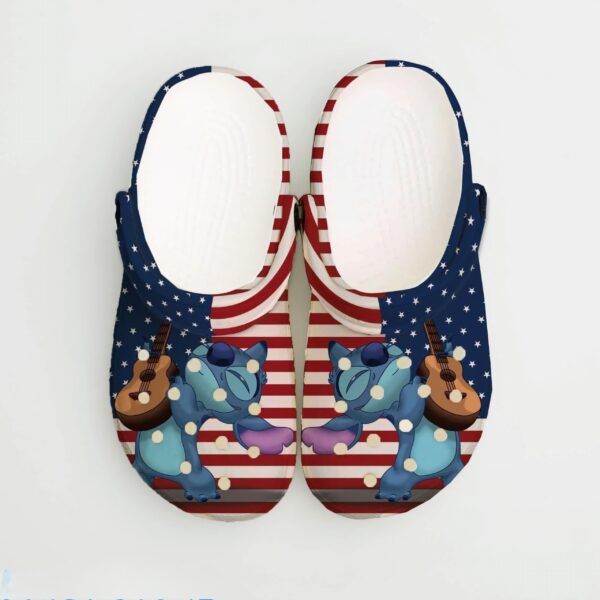 Custom Name Stitch Love American And Ghita Clogs For Kids And Adults