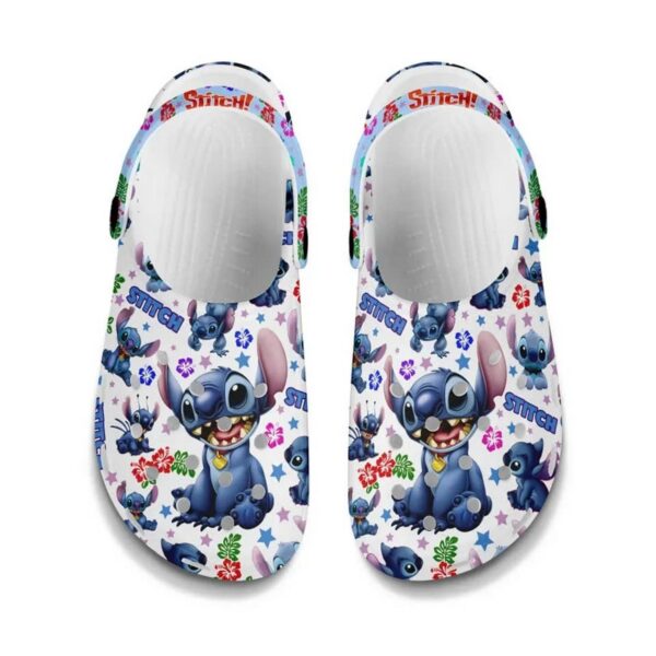 Cute Stitch And Stitch Icon White Clogs For Kids And Adults