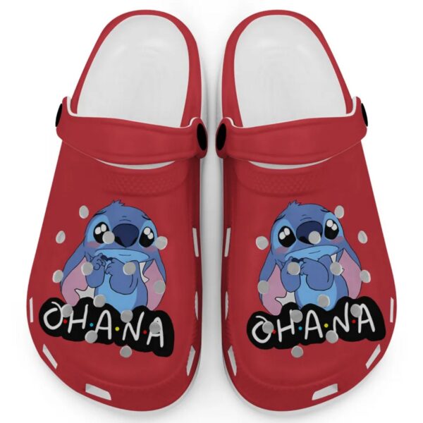 Cute Ohana Stitch Cranberry Clogs For Kids And Adults