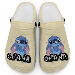 Cute Ohana Stitch Banana Clogs For Kids And Adults