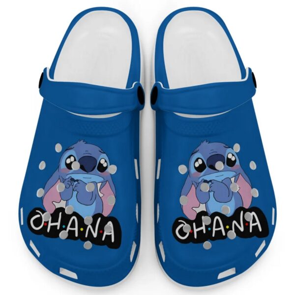 Cute Ohana Stitch Blue Clogs For Kids And Adults
