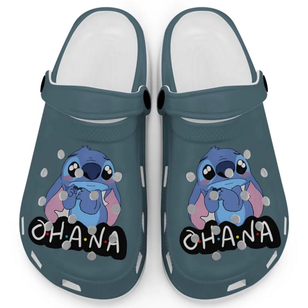 Cute Ohana Stitch Mystic Ice Blue Clogs For Kids And Adults Cute Ohana Stitch Mystic Ice Blue Clogs For Kids And Adults