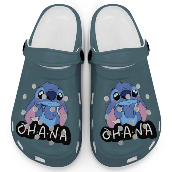 Cute Ohana Stitch Mystic Ice Blue Clogs For Kids And Adults