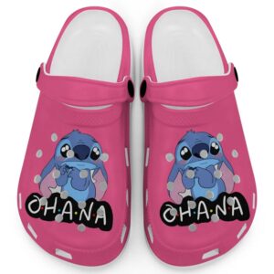 Cute Ohana Stitch Heliconia Clogs For Kids And Adults