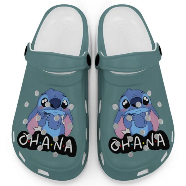 Cute Ohana Stitch Blue Spruce Clogs For Kids And Adults