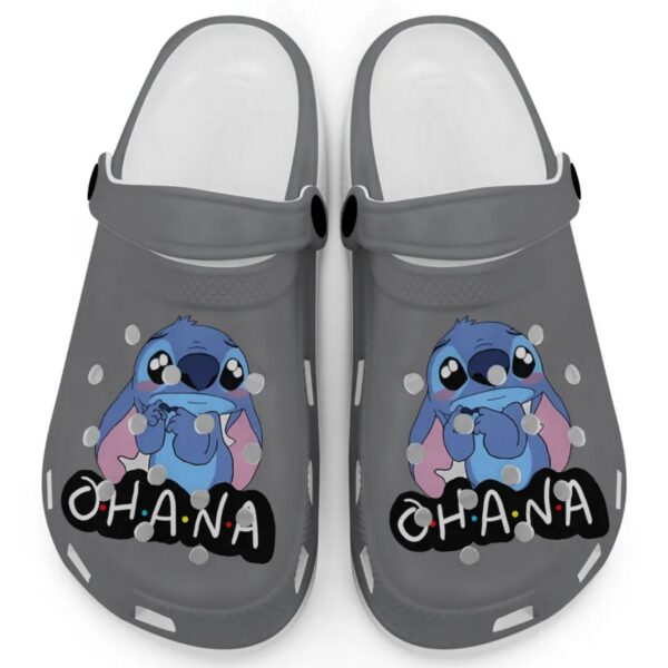 Cute Ohana Stitch Grey Clogs For Kids And Adults