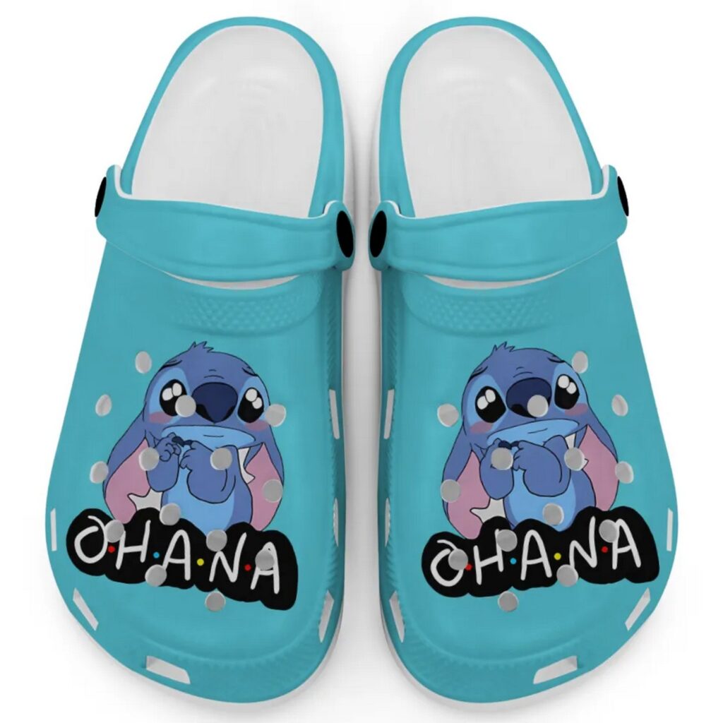 Cute Ohana Stitch Lagoon Blue Clogs For Kids And Adults Cute Ohana Stitch Lagoon Blue Clogs For Kids And Adults