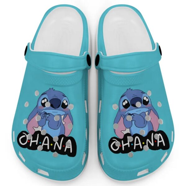 Cute Ohana Stitch Lagoon Blue Clogs For Kids And Adults