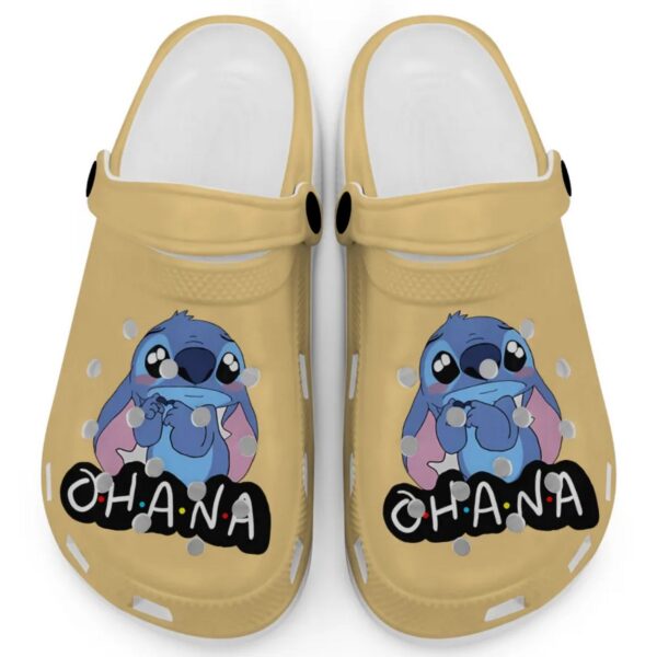 Cute Ohana Stitch Mustard Clogs For Kids And Adults