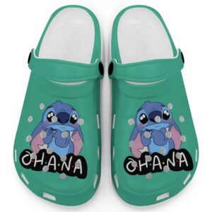Cute Ohana Stitch Charm Grass Clogs For Kids And Adults