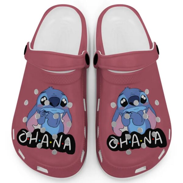 Cute Ohana Stitch Crimsom Clogs For Kids And Adults