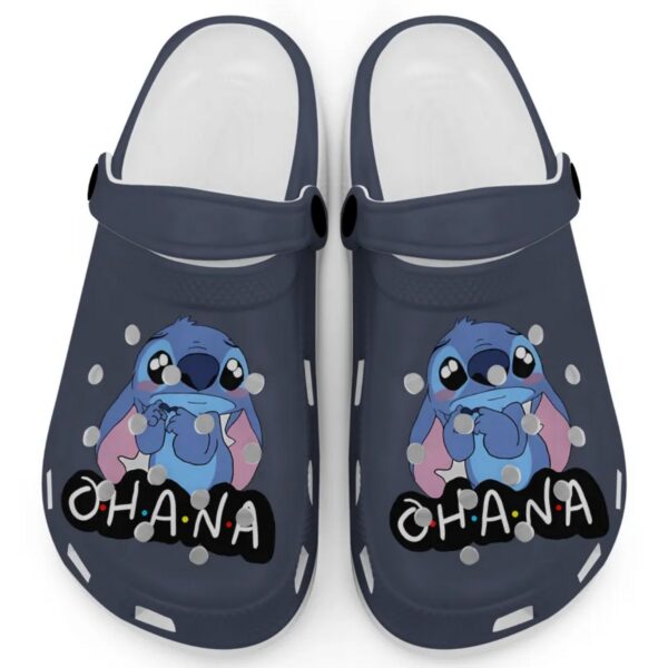 Cute Ohana Stitch Navy Clogs For Kids And Adults