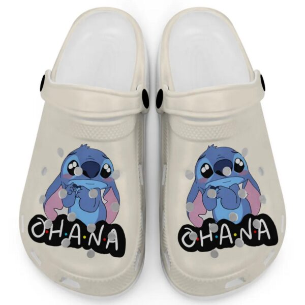 Cute Ohana Stitch Ivory Clogs For Kids And Adults