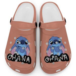 Cute Ohana Stitch True Terracotta Clogs For Kids And Adults