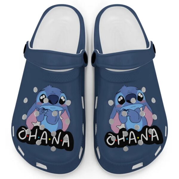 Cute Ohana Stitch True Navy Clogs For Kids And Adults