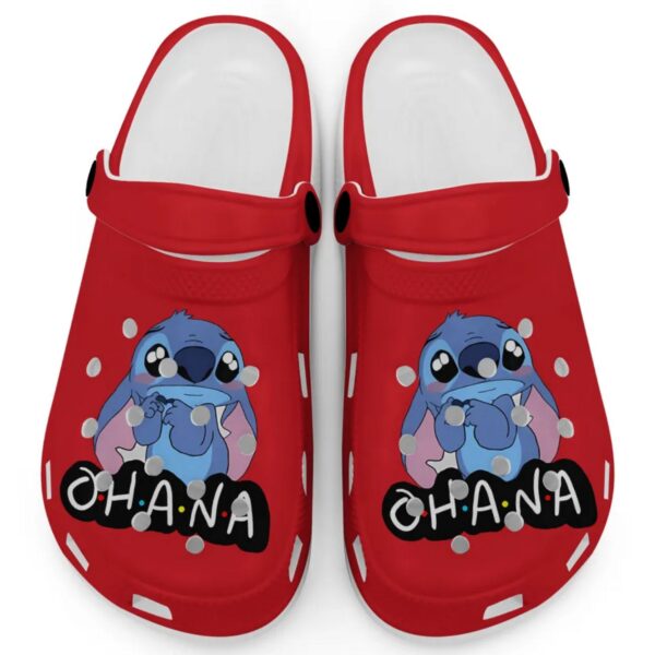 Cute Ohana Stitch Red Clogs For Kids And Adults