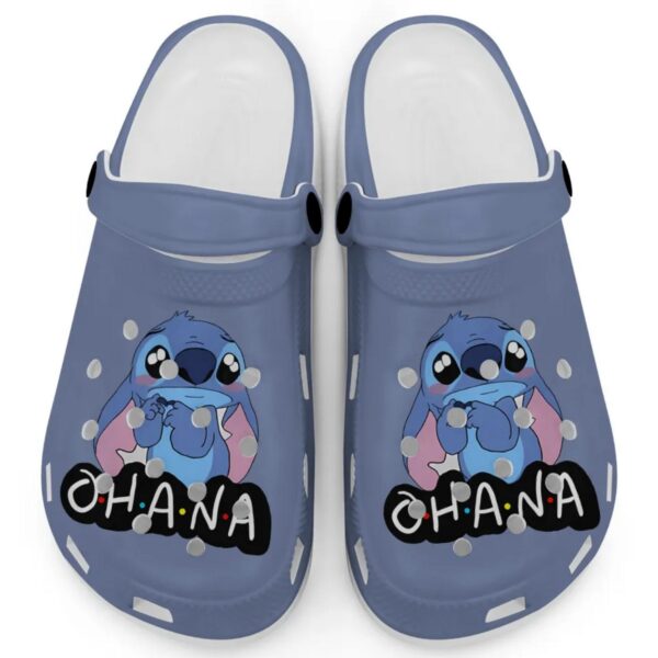 Cute Ohana Stitch Wash Denim Clogs For Kids And Adults