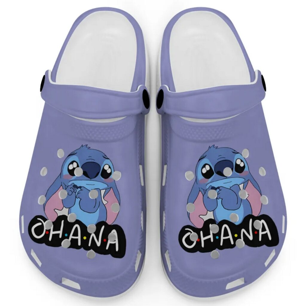 Cute Ohana Stitch Violet Clogs For Kids And Adults Cute Ohana Stitch Violet Clogs For Kids And Adults