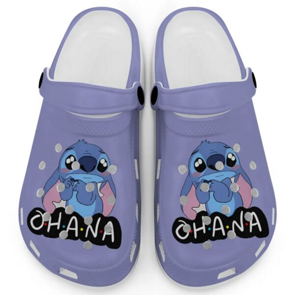 Cute Ohana Stitch Violet Clogs For Kids And Adults