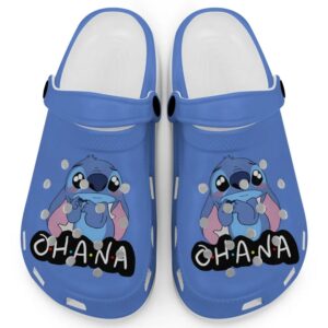 Cute Ohana Stitch Perriwwinkle Clogs For Kids And Adults