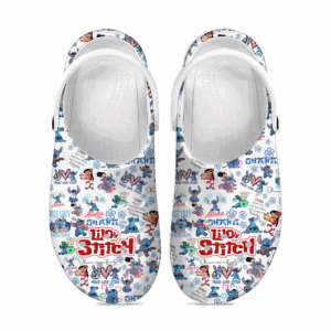 Classic Lilo & Stitch White High-sole Clogs 3