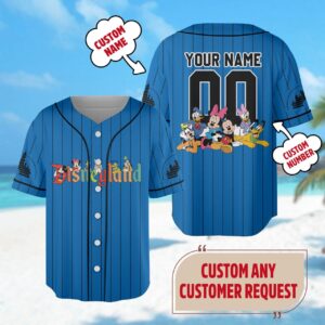 Custom Mickey & Friends Baseball Jersey - Perfect Gift for Kids Magic Kingdom Shirt