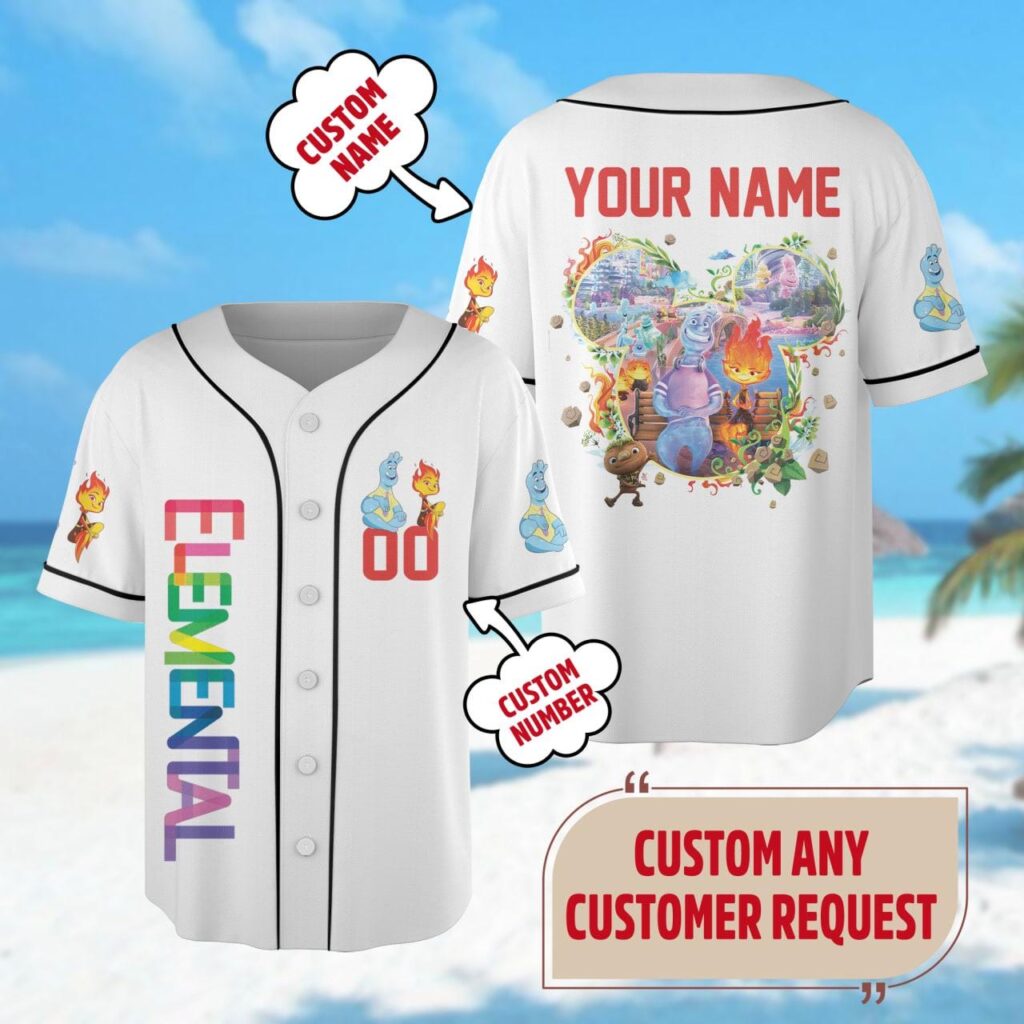 Personalized Elemental Mickey Head Jersey – Unique Cartoon Family Trip Shirt Magic Kingdom & Ember Wade Design Personalized Elemental Mickey Head Jersey – Unique Cartoon Family Trip Shirt Magic Kingdom & Ember Wade Design