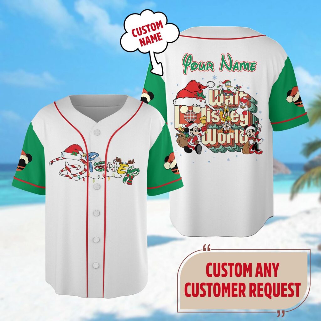 Custom Mickey & Friends Baseball Team Minnie Xmas Shirt Mickey Christmas Jersey Magic Kingdom Gift Custom Mickey & Friends Baseball Team Minnie Xmas Shirt Mickey Christmas Jersey Magic Kingdom Gift