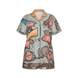 Moo Deng Pajama Set Gift for Women