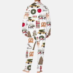 Christmas In New York Satin Pajama Set Gift for Women For Men
