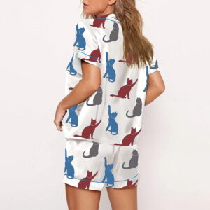 Women’s Kamala Cat Print Pajama Set Gift for Women