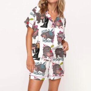 Moo Deng Satin Pajama Set Gift for Women