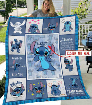 Stitch Ohana Fleece Blanket Gift for Men Women